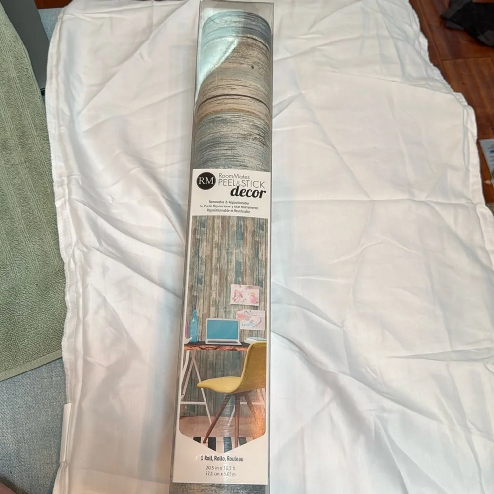 RoomMates Peel Stick Wallpaper Blue distressed Whimsical Statement Accent Wall